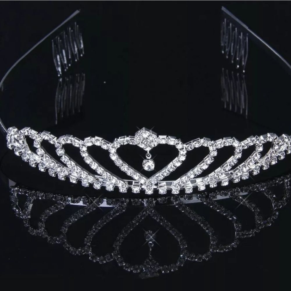 RHINESTONE TIARA CROWN Wedding Communion special occasion. Flower girl